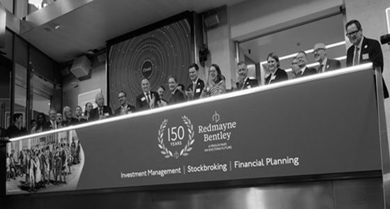 Redmayne Bentley closes markets at the London Stock Exchange in recognition of its 150th anniversary 